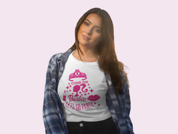 camiseta de barbie labios come on lets go party