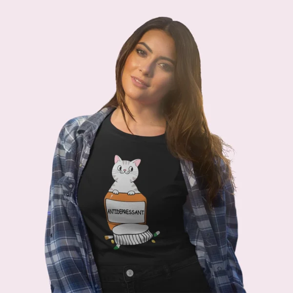 Camiseta de gato antidepressant