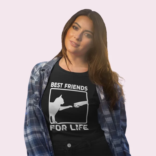 Camiseta de gato best friends for life