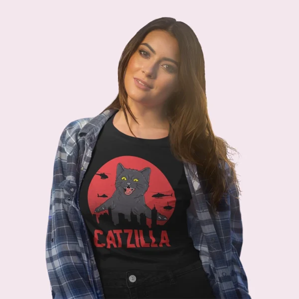 Camiseta de gato catzilla