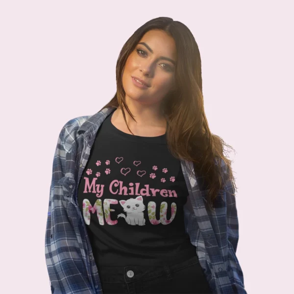 Camiseta de gato my children meow