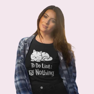 Camiseta de gato to do list nothing