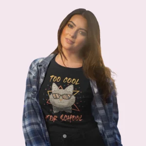 Camiseta de gato too cool for school